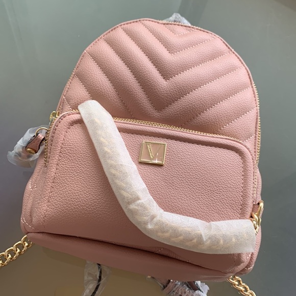 BNWT  VICTORIA"S SECRET MINI SMALL BACKPACK BAG PURSE PINK SOLD OUT - Picture 9 of 10